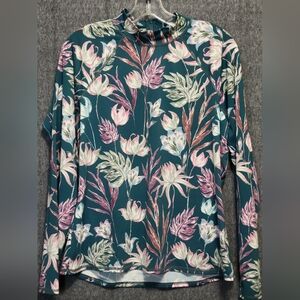 Garnet Hill Rash Guard Tropical Botanical sz XL